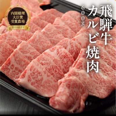 【冷凍】飛騨牛カルビ  600g　国産 牛肉【22-16】