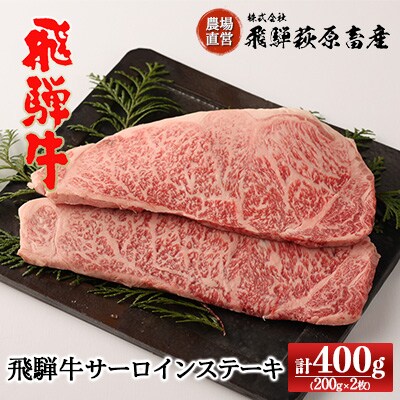  【年内順次発送】【冷凍】飛騨牛サーロインステーキ　 200g×2枚　国産 牛肉【22-17n】