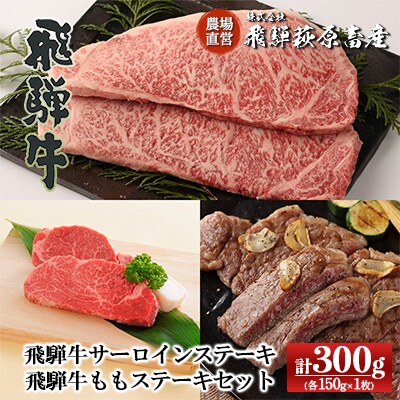 【冷凍】飛騨牛サーロイン・ももステーキセット(各150g×1枚)計2枚【22-5】
