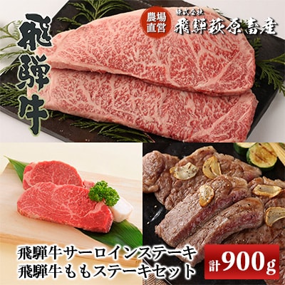 【冷凍】飛騨牛ステーキセット 計900g【22-9】