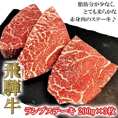 【冷凍】菊の井 飛騨牛ランプステーキ  200g×3  牛肉【70-27】