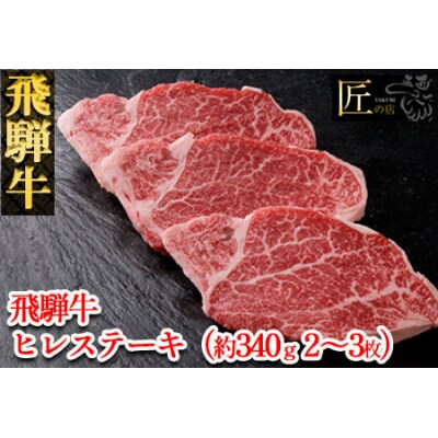 飛騨牛ヒレステーキセット　約340g(2～3枚)【11-23】