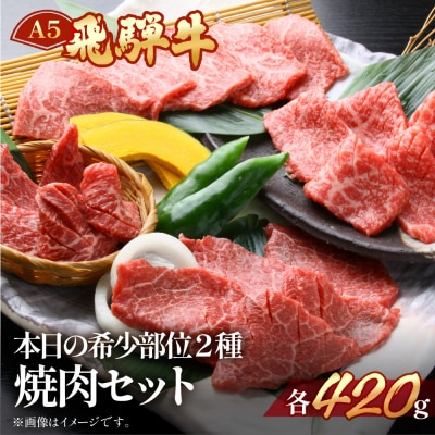 【冷凍】飛騨牛本日の希少部位2種焼肉セット　各420g【11-27】