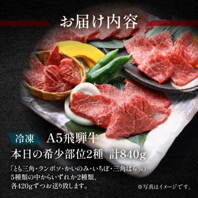 【冷凍】飛騨牛本日の希少部位2種焼肉セット　各420g【11-27】