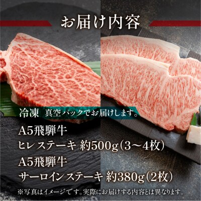 飛騨牛ヒレ約500g/サーロイン約380gステーキセット【11-53】