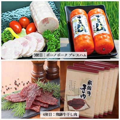 【隔月 定期便 6回】飛騨味職人「おさだ食品 定期便」ローストビーフ/ウインナー/ハム【57-C】