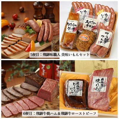 【隔月 定期便 6回】飛騨味職人「おさだ食品 定期便」ローストビーフ/ウインナー/ハム【57-C】