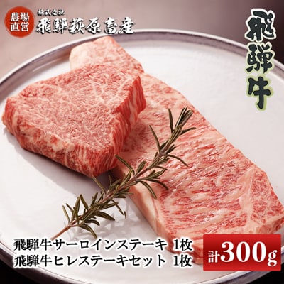 【冷凍】飛騨牛ステーキセット (サーロイン 200g×1枚・ヒレ 100g×1枚)【22-21】