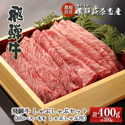  【年内発送】飛騨牛しゃぶしゃぶセット 計400g (もも・肩ロース各200g)【22-32n】