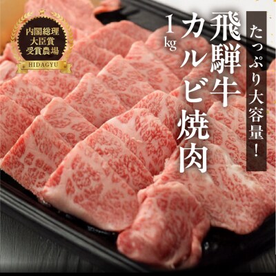 【冷凍】飛騨牛カルビ焼肉用(1kg) 牛肉【22-26】