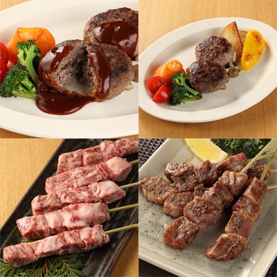 【冷凍】飛騨牛串焼き・飛騨牛ハンバーグセット【22-33】