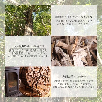 キャンプ用薪!!火持ちの良い広葉樹 飛騨産ナラ薪 乾燥 焚き付けセット(10kg)1箱【88-1】