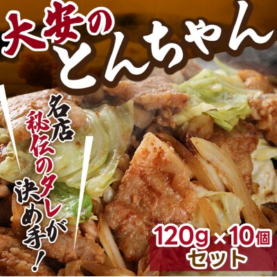 昔ながらの大衆食堂の味【大安のとんちゃん】10個セット 120g×10袋(計1200g)【90-3】