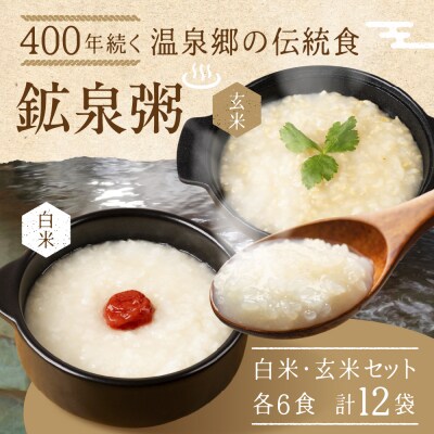 鉱泉粥 12食セット 鉱泉粥白米×6袋・鉱泉粥玄米×6袋(1袋260g入)【91-2】