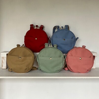 【CARAVELLE.baby】まんまるリュック 直径20cm(col.サックス)【74-4】