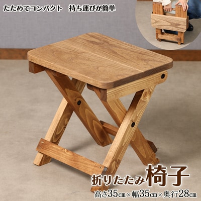 折りたたみイス(高さ35cm 幅35cm 奥行28cm)椅子 収納 折り畳み【62-20】