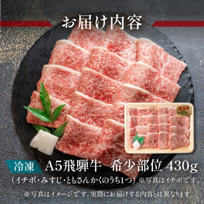 【2026年2月から順次発送】A5 飛騨牛 希少部位 おまかせ1種 430g【11-1015】