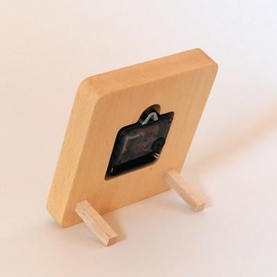 しかくい時計【レーザー】掛け時計/置き時計【ビーチ材使用・オイル仕上げ】大鹿野工房【89-8】