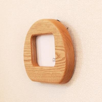 まるい写真立て 掛け置き兼用・L版サイズ・横置き【クリ材使用】【大鹿野工房】【89-9】