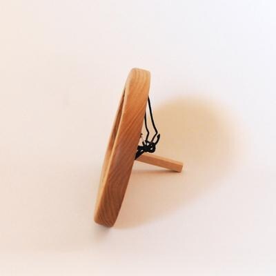 まるい写真立て 掛け置き兼用・L版サイズ・横置き【クリ材使用】【大鹿野工房】【89-9】