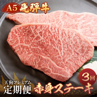 【定期便3回】A5 飛騨牛 赤身 ステーキ 定期便 360g×3回【11-P】