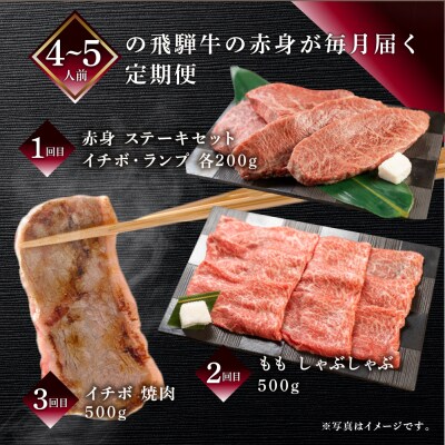 【定期便 3回】飛騨牛 菊の井 赤身  (ステーキ / 焼き肉 / しゃぶしゃぶ)【70-A】