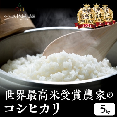 先行受付【2025年産米】かみはら山水農園 山水育ち コシヒカリ 5kg【28-c】