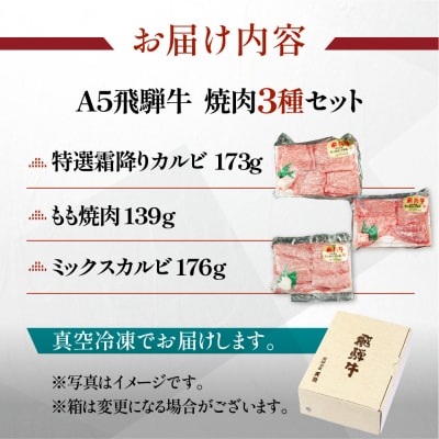 飛騨牛A5 食べ比べ3種セット【冷凍 真空】【11-84】