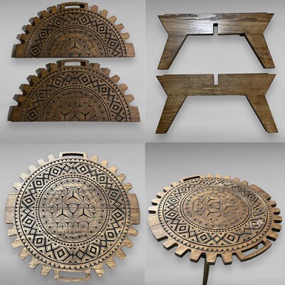 【ウォルナット】スプリットテーブル ディープシャドウ(1台)専用袋付 テーブル【93-3【1】】