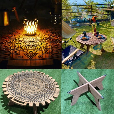 【チーク】スプリットテーブル　ディープシャドウ(1台)専用袋付き テーブル【93-3【2】】