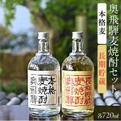 【父の日までにお届け】奥飛騨麦焼酎セット(本格麦・長期貯蔵)各720ml【16-18f】