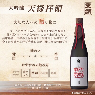 【天領酒造】大吟醸 天禄拝領 (1800ml×1本)日本酒 酒【2-32】