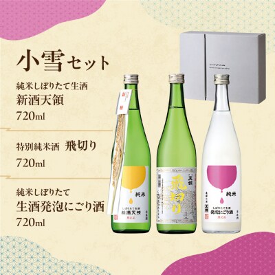 (小雪セット)新酒天領・生酒発泡にごり酒・飛切り 各720ml【2-39】