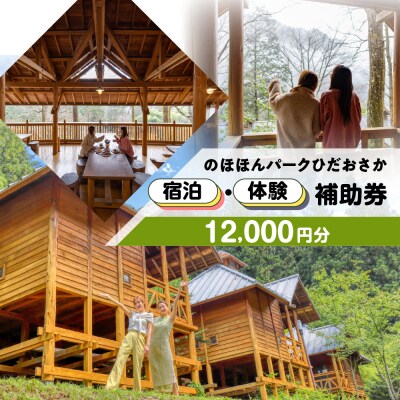 【のほほんパークひだおさか】宿泊・体験補助券(12,000円分)キャンプ 体験【a030-4】