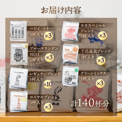 コーヒードリップアソート 7種 140杯 ドリップバック【17-32】