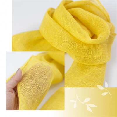 【イエロー】草木染ヘンプストール【ギフト包装】ストール プレゼント ギフト 【77-4【1】】