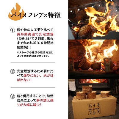 バイオフレア(14個+焚きつけ材 約10kg)×6箱【計84個】 キャンプ 焚火 暖炉【109-4】