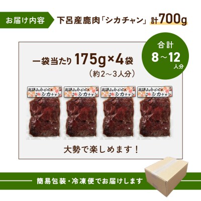 山命 下呂産 鹿肉のシカチャン 計700g(175g(約2～3人分)×4袋 【83-20】