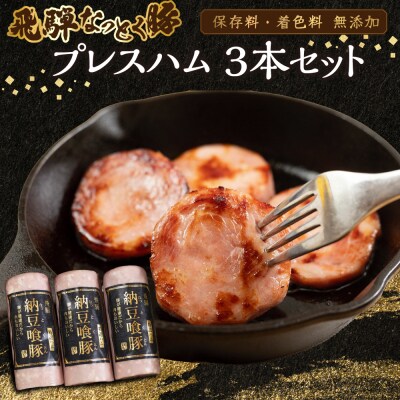 納豆喰豚 プレスハム 3本セット(360g×3)【11-1030】