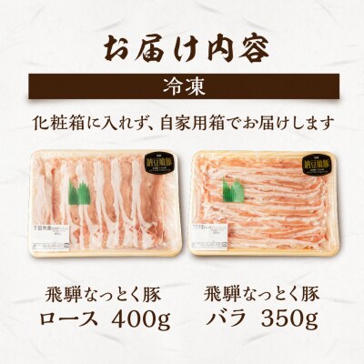 (受付終了)飛騨納豆喰豚ロース・ばらしゃぶしゃぶセット 計750g 豚肉【11-5(10)】