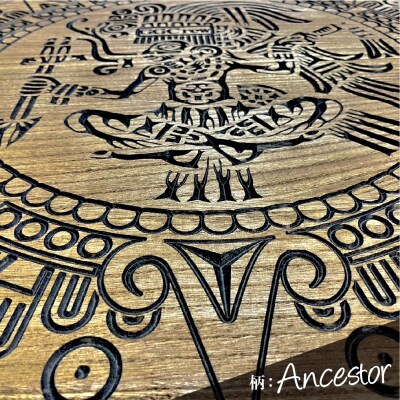 【チーク】スプリットテーブル Ancestor 机 彫刻 キャンプ 専用袋付き【93-9【2】】