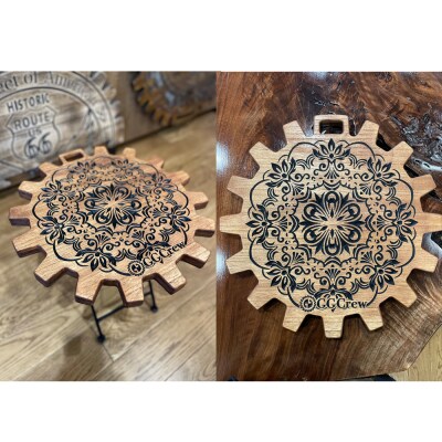 【ウォルナット】サイドテーブル Atem アーテム(1台) 机 彫刻 キャンプ【93-10【1】】