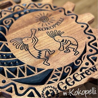 【チーク】サイドテーブル Kokopelli(1台)机 テーブル 彫刻【93-12【2】】