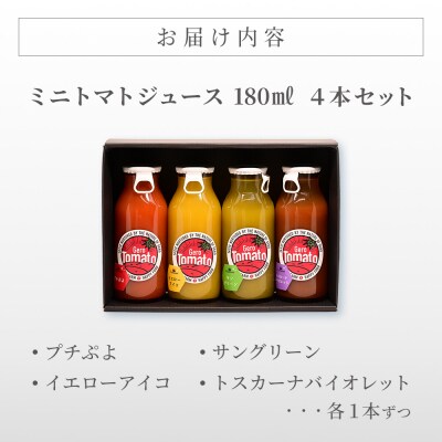 飛騨産 100% 無添加 ミニトマトジュース180ml  4本セット(1) ジュース【113-4】