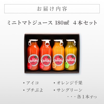 飛騨産 100% 無添加 ミニトマトジュース180ml 4本セット(2)ジュース【113-5】