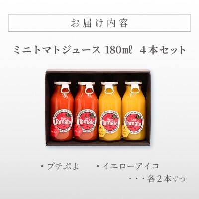 飛騨産 100% 無添加 ミニトマトジュース180ml  4本セット(4)ジュース【113-7】