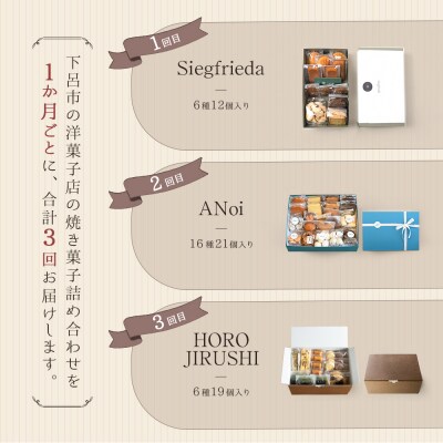 【定期便 3回】下呂の焼菓子 定期便 3ヵ月定期便(2)菓子 焼き菓子 定期 毎月【tc11】