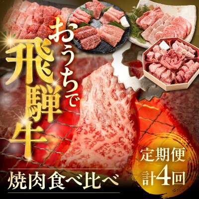 【定期便 4回】下呂の飛騨牛食べ比べ!焼肉定期便 4ヵ月【tc16】