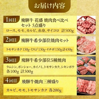 【定期便 4回】下呂の飛騨牛食べ比べ!焼肉定期便 4ヵ月【tc16】