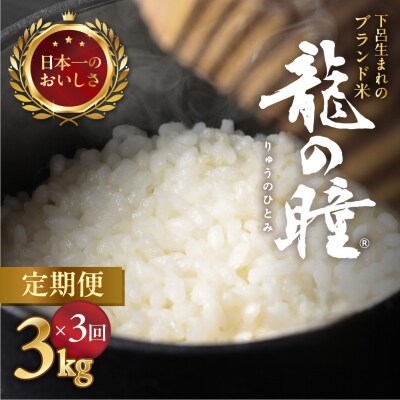 【2025年産米】【定期便】3kg×3回 飛騨産・龍の瞳【14-73】